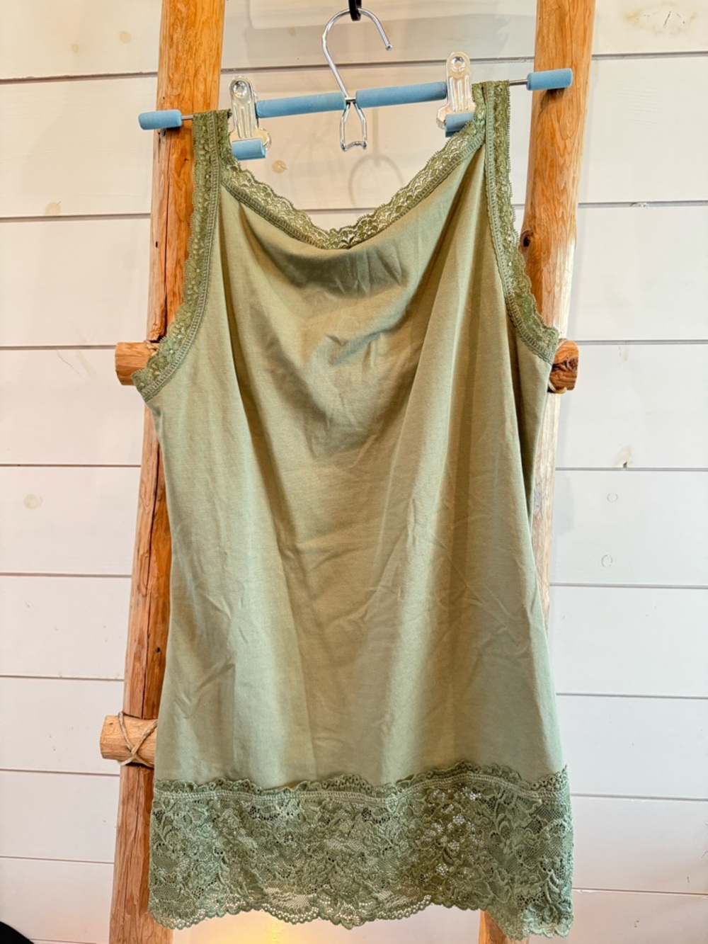 Sundance Elan Womens Lace Tank Sage - Picture 5 of 7